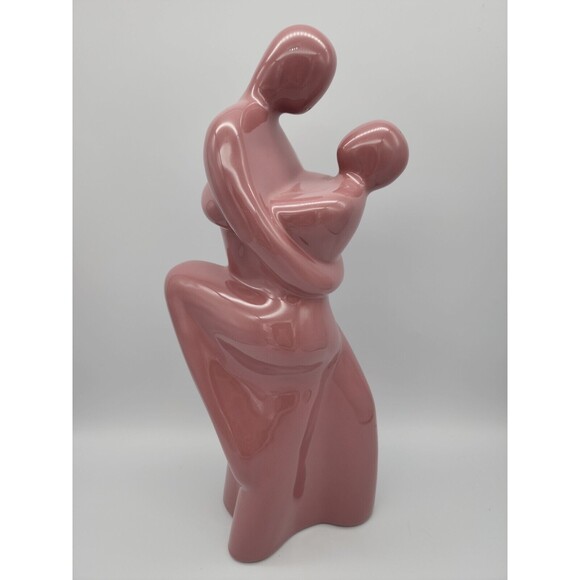 VTG Haeger Pottery Abstact Couple Embracing Tango 1990 Mauve Original Sticker - Picture 1 of 12